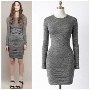 Isabel Marant Etoile Ela T-Shirt Dress Gray Long Sleeve Bodycon Size 38EU/US6